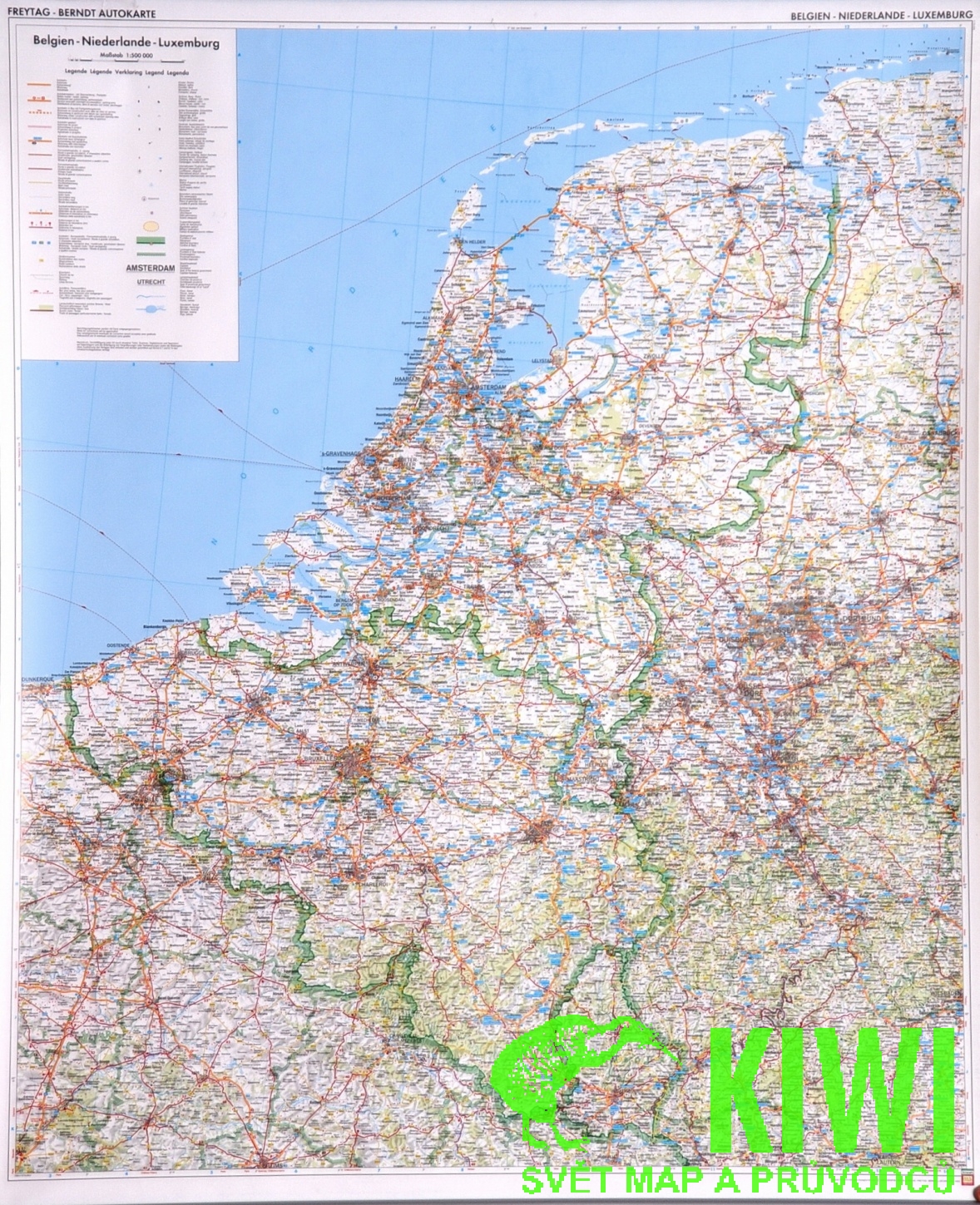 Freytag & Berndt nástěnná mapa Benelux - lišta, 87x104 cm