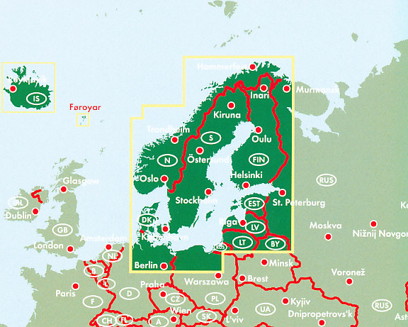 Freytag & Berndt nástěnná mapa Severní Evropa, Skandinávie 1:2 mil., 87x116 cm