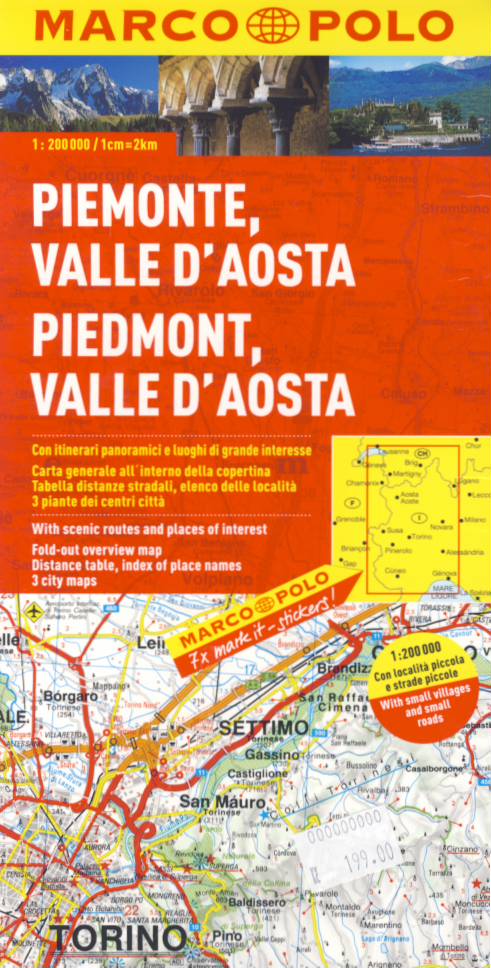 Marco Polo/MAIRS vydavatelství mapa Itálie 1 - 1:200 t. Piemont, Aostatal