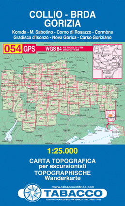 Collio, Brda, Gorizia (Tabacco - 054) - turistická mapa | knihynahory.cz