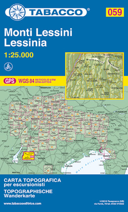 Monti Lessini, Lessinia (Tabacco - 059) - turistická mapa | knihynahory.cz