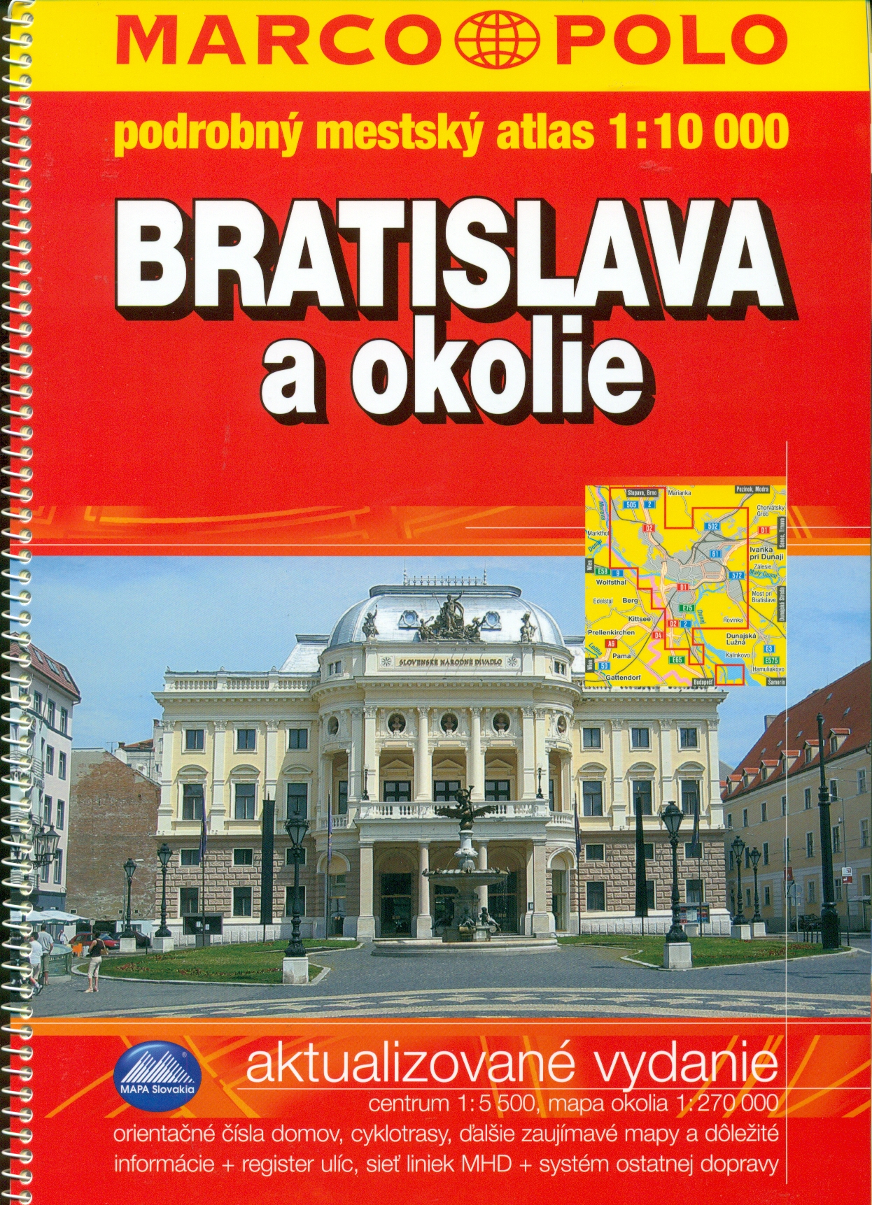 Marco Polo/MAIRS vydavatelství atlas Bratislava a okolie 1:10 t. spiral