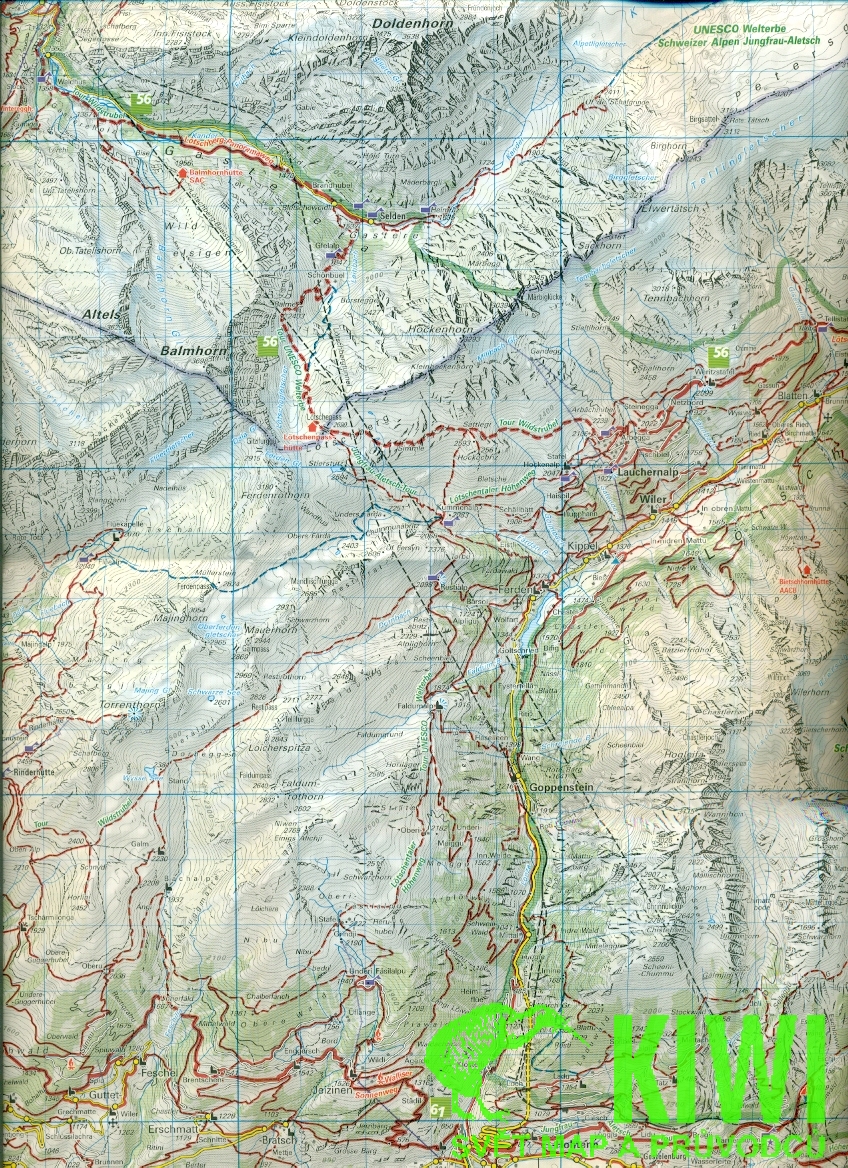 Kümmerly Frey/Hallwag vydavatelství mapa Crans-Montana 1:60 t. (č. 32) voděodolná