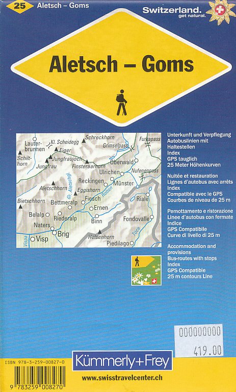 Kümmerly Frey/Hallwag vydavatelství mapa Aletsch, Lotschental, Goms 1:60 t.