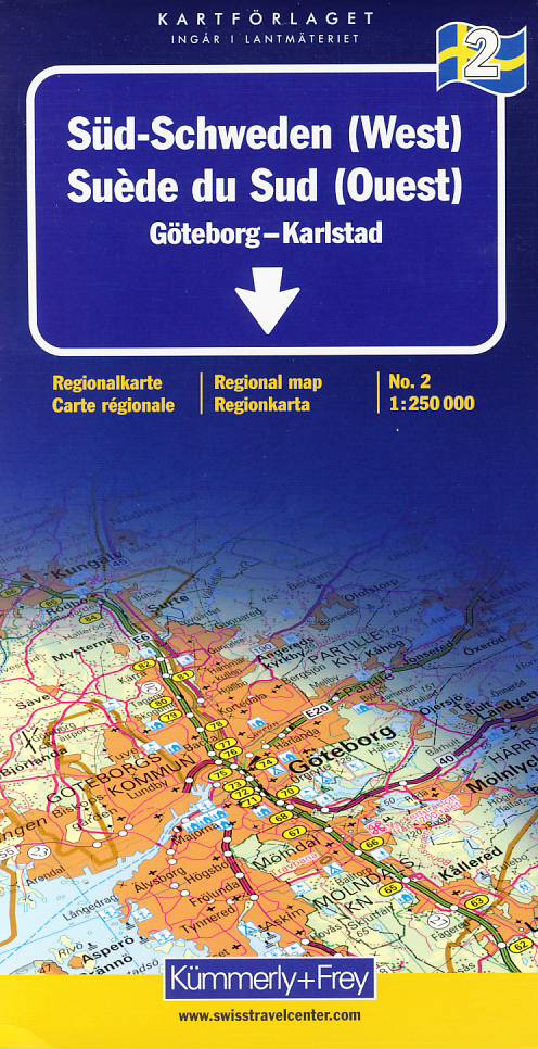Kümmerly Frey/Hallwag vydavatelství mapa Südschweden west 1:250 000