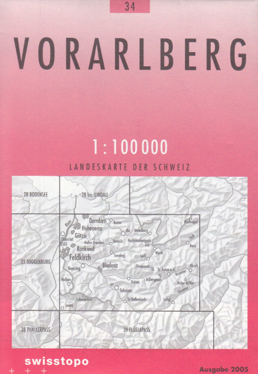 Swistopo vydavatelství mapa Vorarlberg 1:100 t.