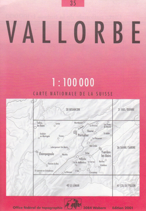Swistopo vydavatelství mapa Vallorbe 1:100 t.
