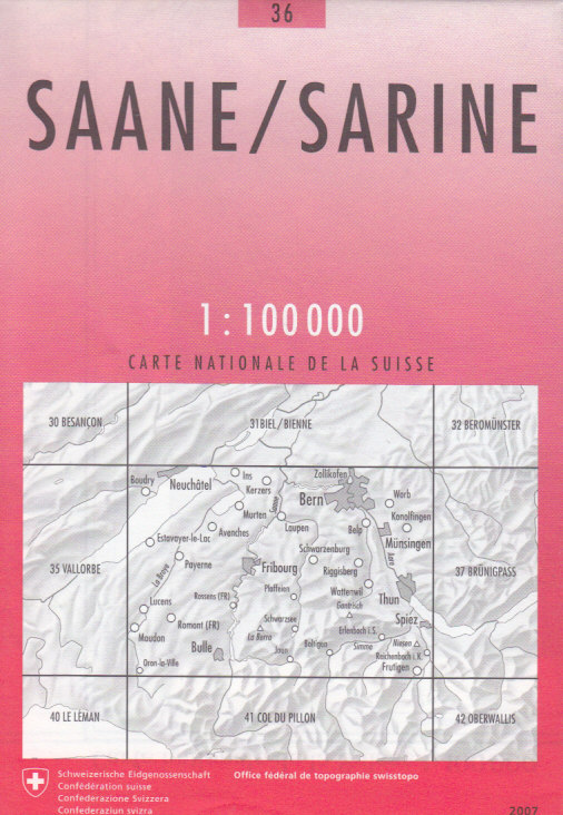 Swistopo vydavatelství mapa Saane/Sarine 1:100 t.