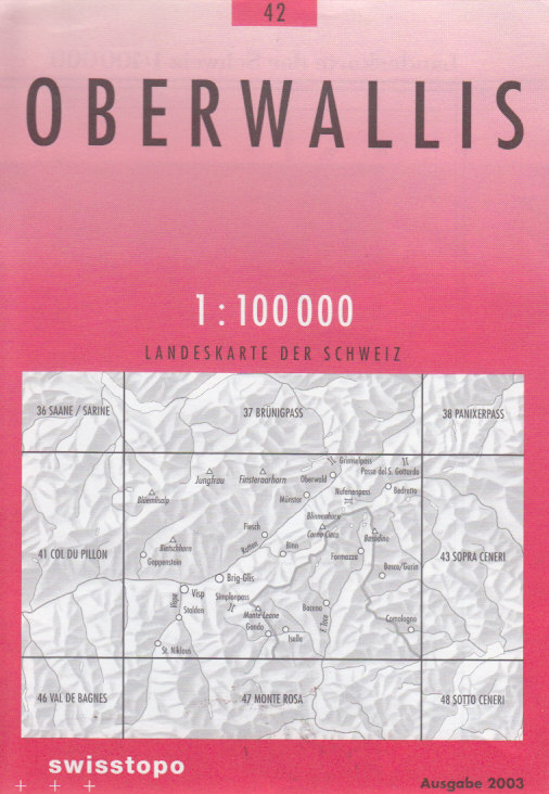 Swistopo vydavatelství mapa Oberwallis 1:100 t.
