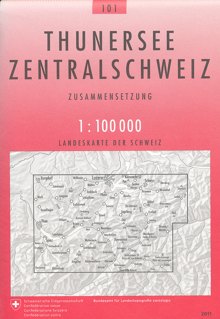 Swistopo vydavatelství mapa Thunersee Zentralschweiz 1:100 t.