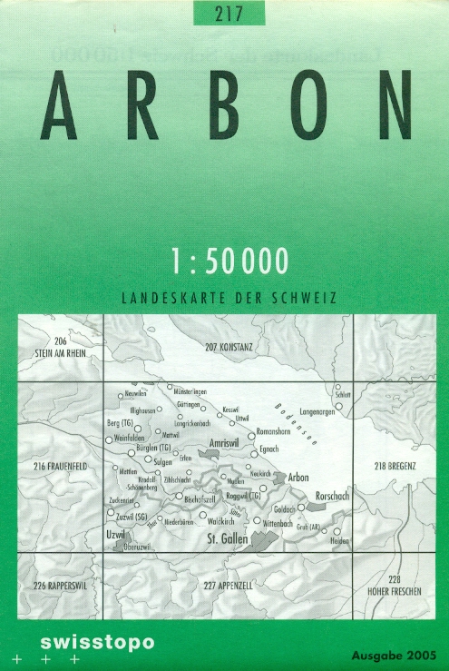 Swistopo vydavatelství mapa Arbon 1:50 t.