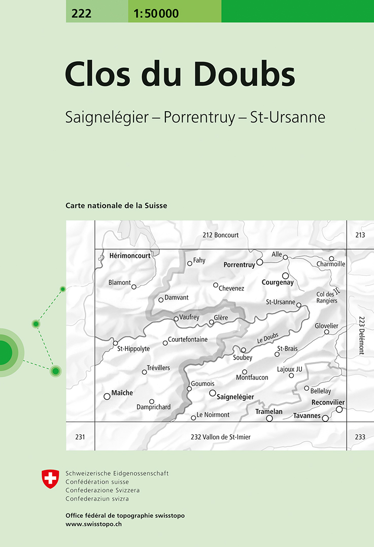 Swistopo vydavatelství mapa Clos du Doubs 1:50 t.