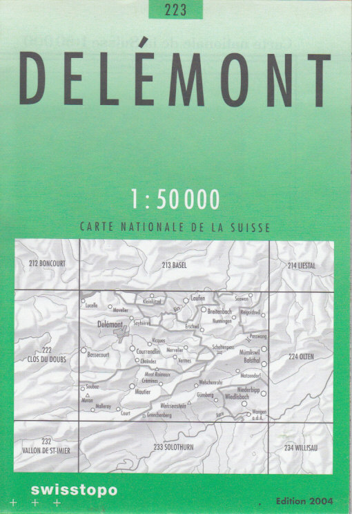 Swistopo vydavatelství mapa Delémont 1:50 t.