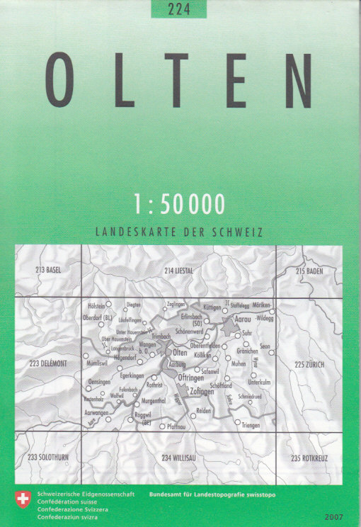 Swistopo vydavatelství mapa Olten 1:50 t.