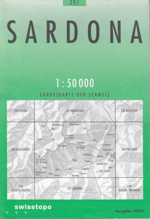 Swistopo vydavatelství mapa Sardona 1:50 t.