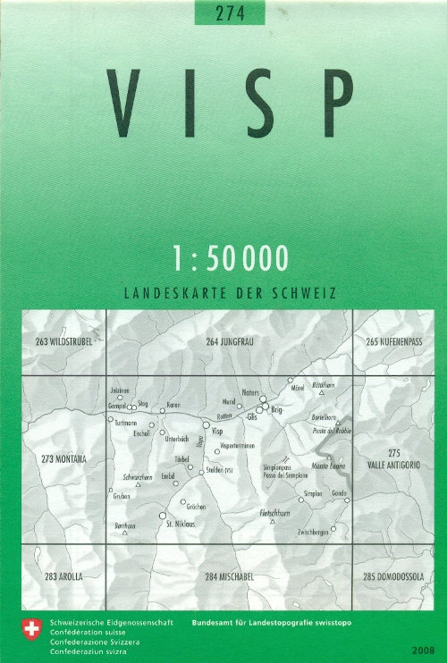 Swistopo vydavatelství mapa Visp 1:50 t.
