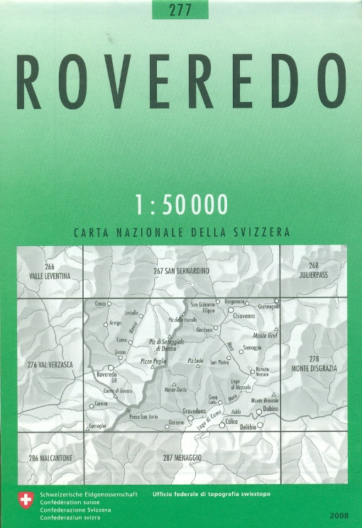 Swistopo vydavatelství mapa Roveredo 1:50 t. topografická