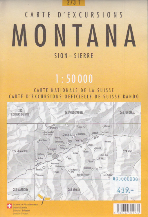 Swistopo vydavatelství mapa SAW-Montana 1:50 t. se značkami