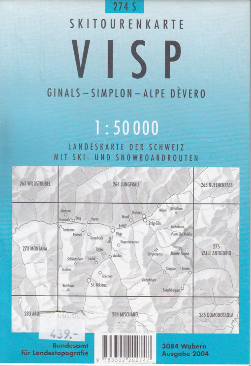 Swistopo vydavatelství mapa zimní Visp 1:50 t.