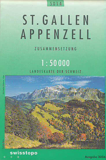 Swistopo vydavatelství mapa St.Gallen, Appenzell 1:50 t.