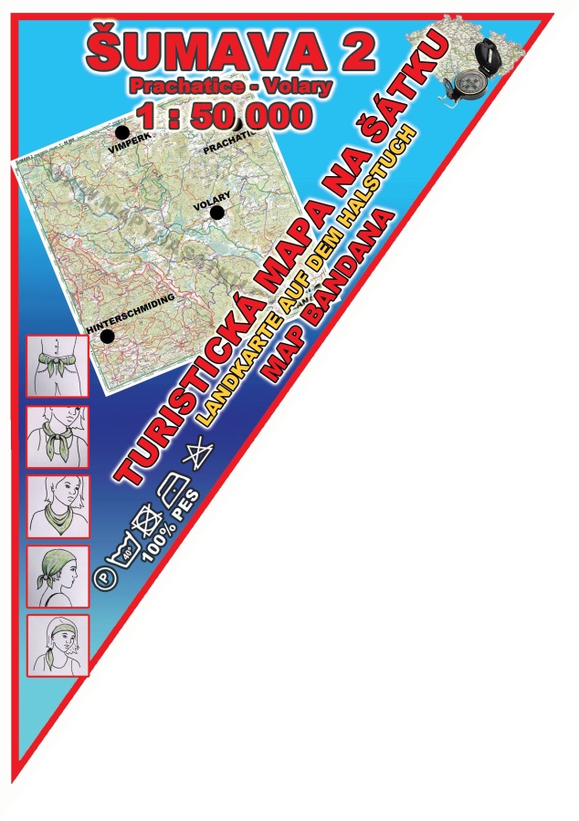 Mapy na šátku Šumava 2 – mapa na šátku