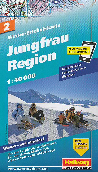 Hallwag vydavatelství zimní mapa Jungfrau Region 1:40 t. laminovaná