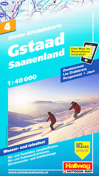 Hallwag vydavatelství zimní mapa Gstaad 1:40 t.