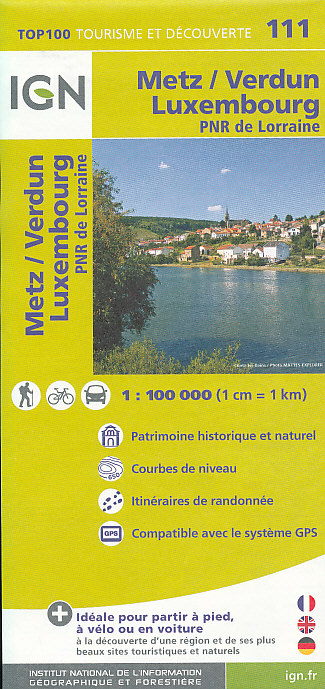 IGN mapa Metz,Verdun,Luxembourg 1:100 t.