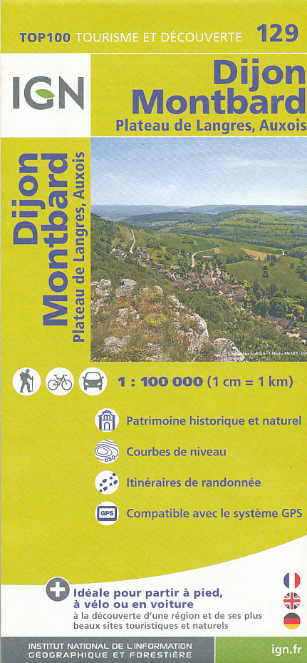 IGN mapa Dijon, Montbard 1:100 t.