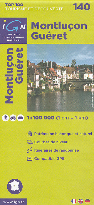 IGN mapa Montlucon, Guéret 1:100 t.