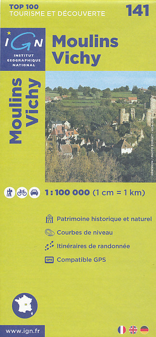 IGN mapa Moulins, Vichy 1:100 t.