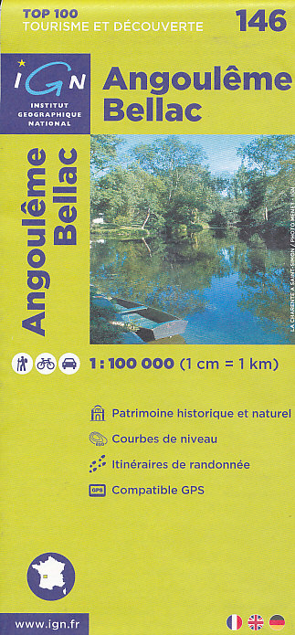 IGN mapa Angouleme, Bellac 1:100 t.