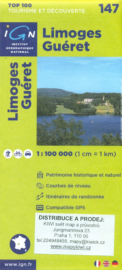 IGN mapa Limoges, Guéret 1:100 t.