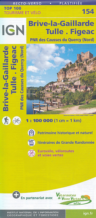 IGN mapa Brive-la-Gaillarde, Tulle, Figeac,PNR des Causses du Querc