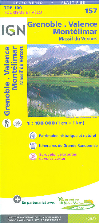 IGN mapa Grenoble, Montélimar 1:100 t. voděodolná