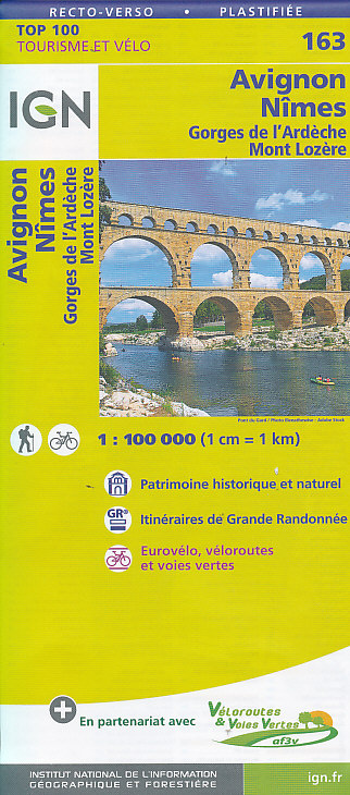 IGN mapa Avignon, Nimes, Gorges de l´Ardeche, Mont Lozere (NP Céven