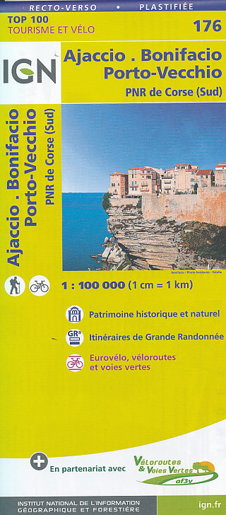 IGN vydavatelství mapa Ajaccio, Bonifacio (Korsika) 1:100 t. voděodolná