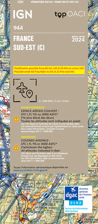 IGN mapa France Sud-Est (jihovýchod Francie) 1:500 t.