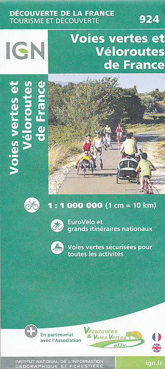 IGN mapa Greenways and Cycle Routes of France 1:100 t.