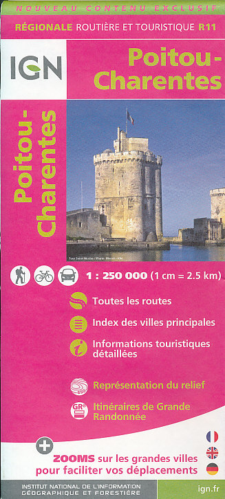 IGN vydavatelství mapa Poitou - Charentes 1:250 t.
