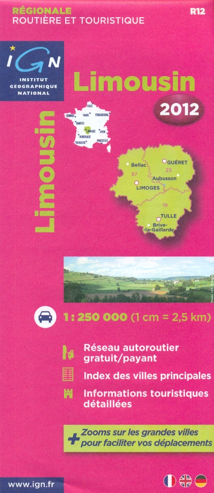 IGN vydavatelství mapa Limousin 1:250 t.
