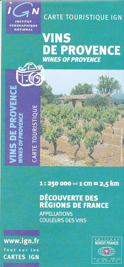 IGN vinařská mapa Vins de Provence 1:250 t.