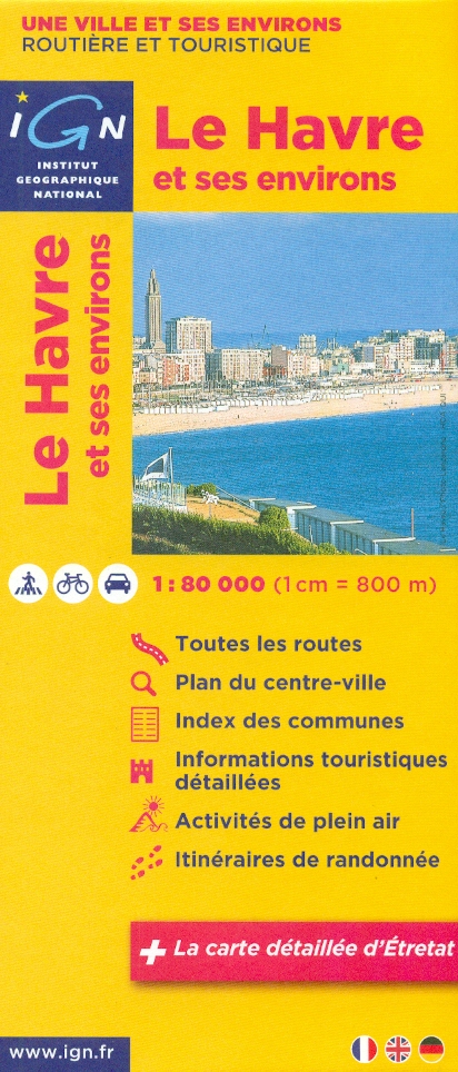 IGN vydavatelství mapa Le Havre et ses environs 1:80 t.