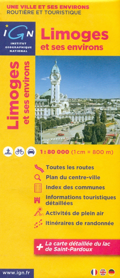 IGN vydavatelství mapa Limoges et ses environs 1:80 t.