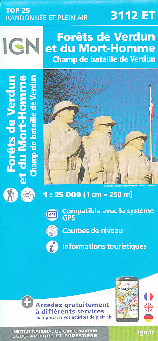 IGN mapa Forets de Verdun et du Mort-Homme 1:25 000