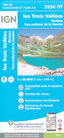 IGN mapa Les Trois-Vallees 1:25 t. (NP Vanoise)