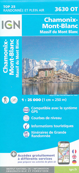IGN mapa Chamonix-Mont Blanc (ne vrchol) 1:25 t.