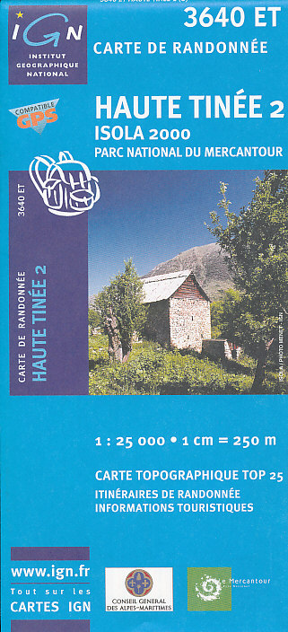 IGN mapa Haute Tinée 2 (Isola 2000, NP du Mercantour) 1:25 t.
