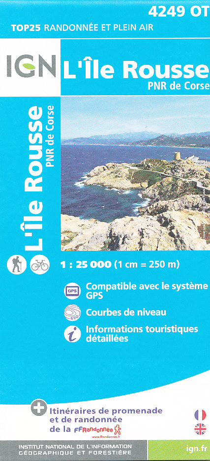 IGN mapa l' Ile Rousse 1:25 t. (Korsika)