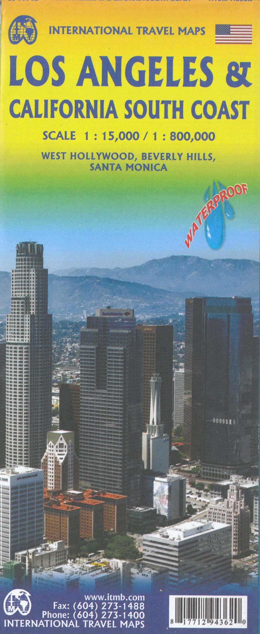 ITMB Publishing plán Los Angeles, Southern California 1:15 t.,1:800 t. voděodol